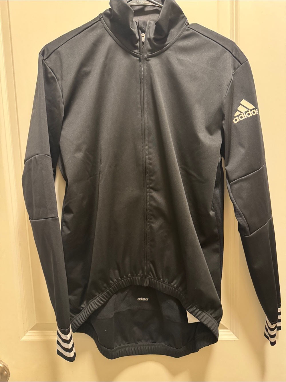 adidas Black Full-Zip Performance Jacket with White Logo